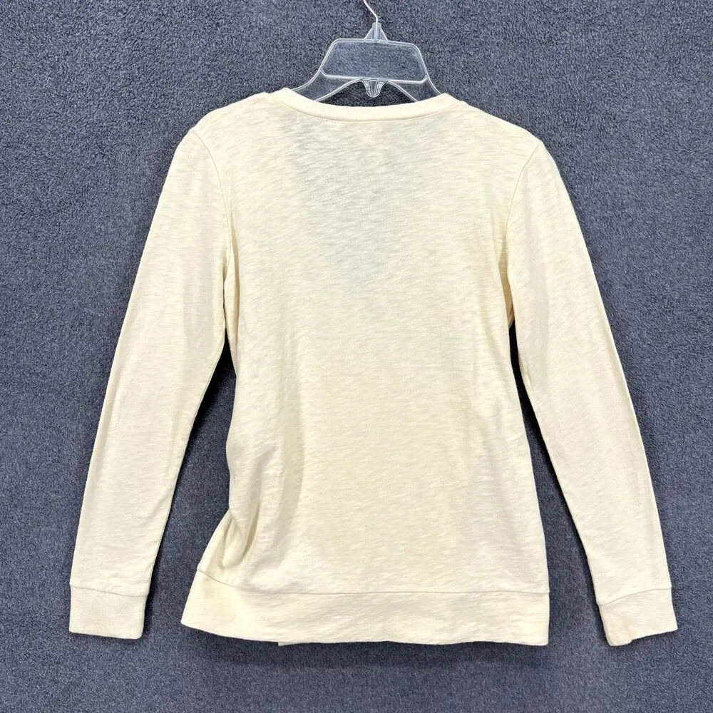 J.Crew Crewcuts Top Girls 12 pale‎ yellow long sleeve wrap tide T-shirt
